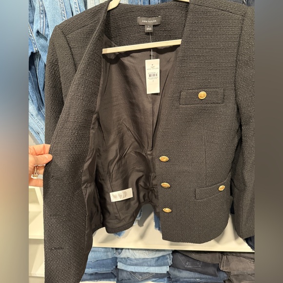 Ann Taylor Tweed Fitted V-Neck Jacket - Picture 10 of 11